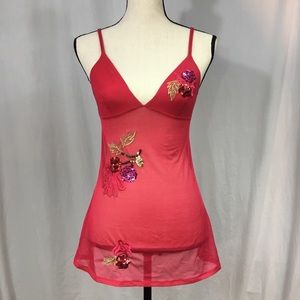 Victoria’s Secret Floral Sequined Chemise Slip XS